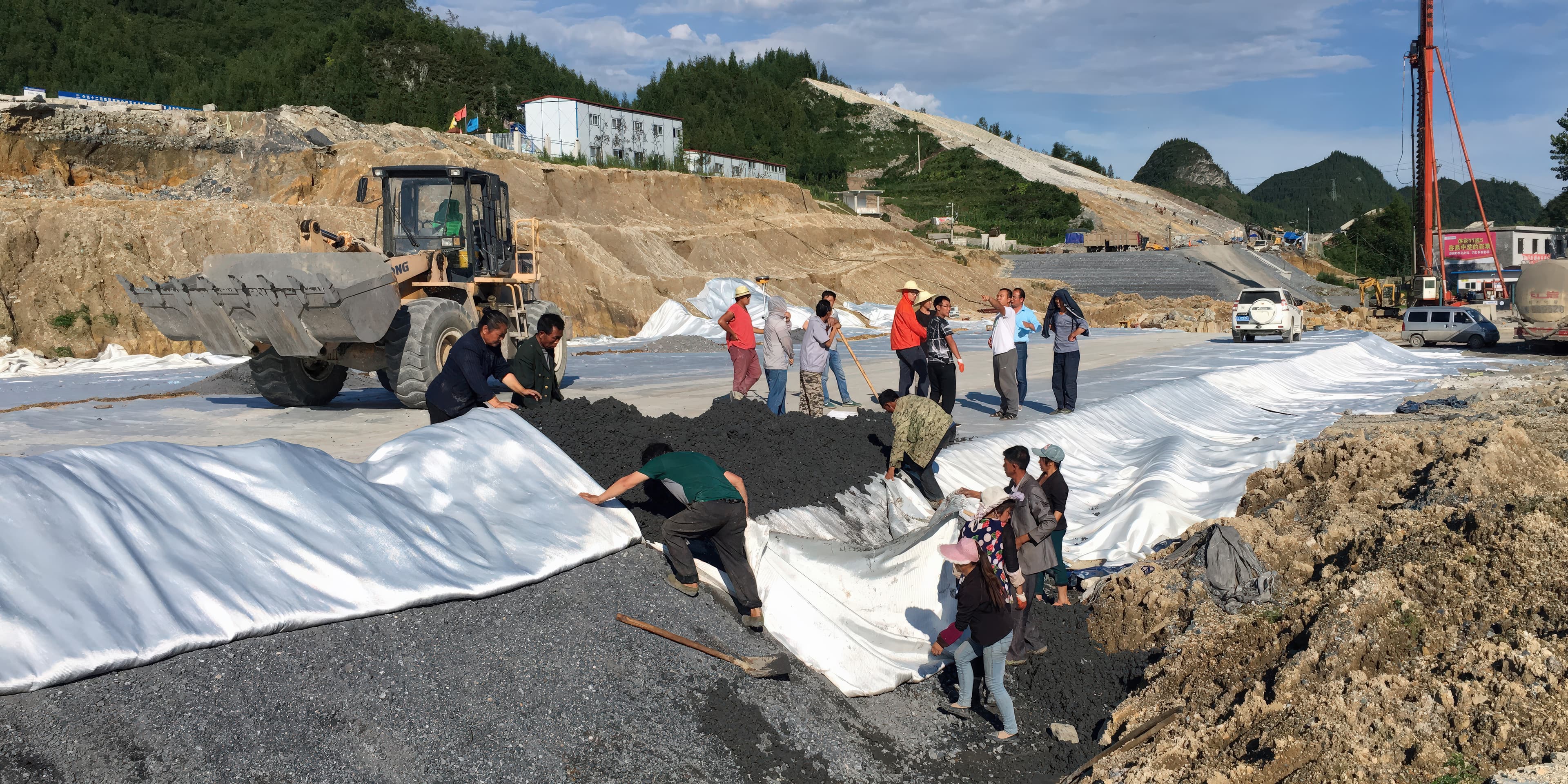 High speed railway embankment over karst foundation, Guizhou Province, China