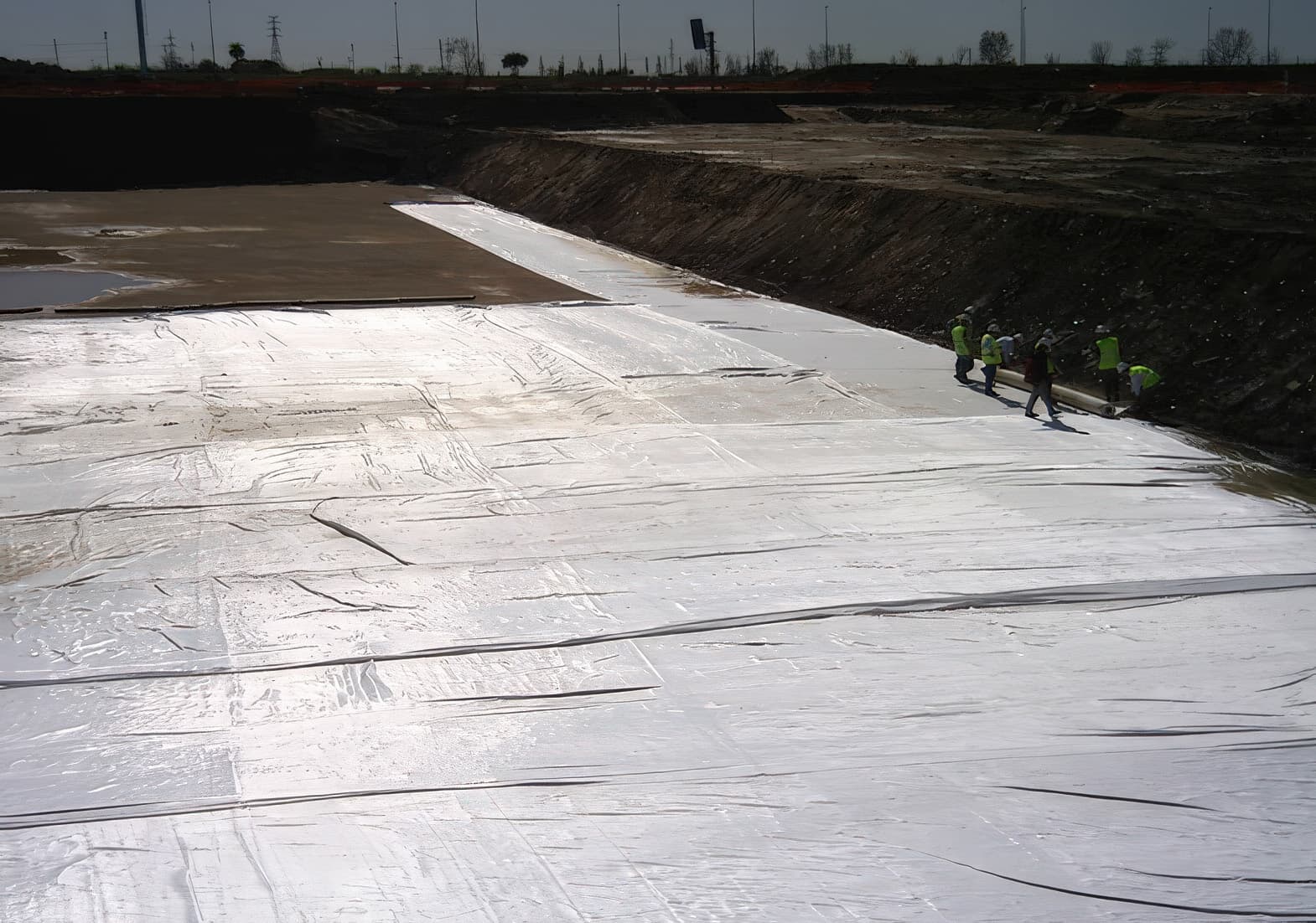 nstalling MIRAFI across base of excavation