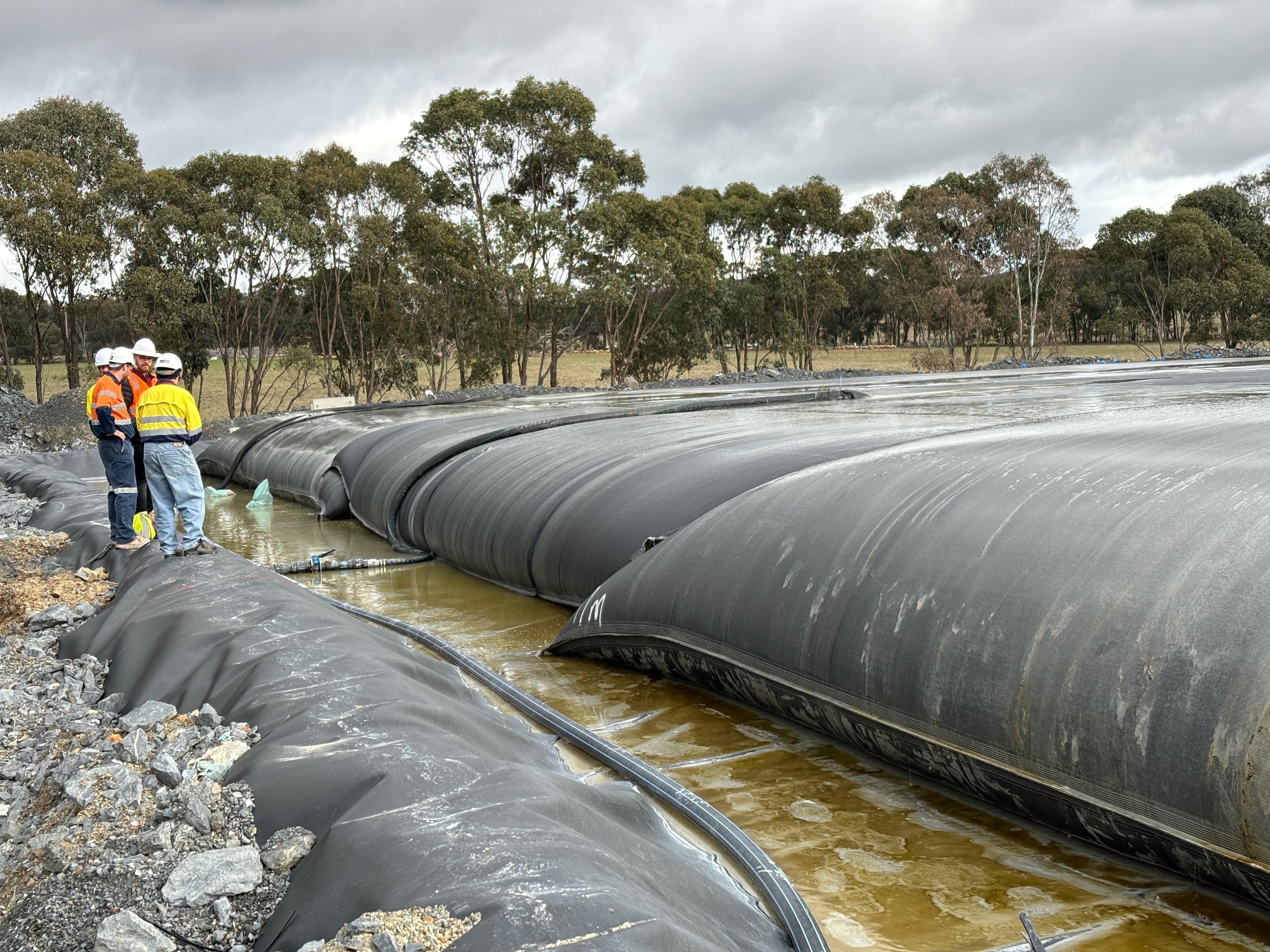 A gold mine in Victoria, Australia, used Solmax GEOTUBE units with moisture-absorbing wicking yarns to improve water release, efficiently managing increased slurry waste in its limited-capacity tailings storage.