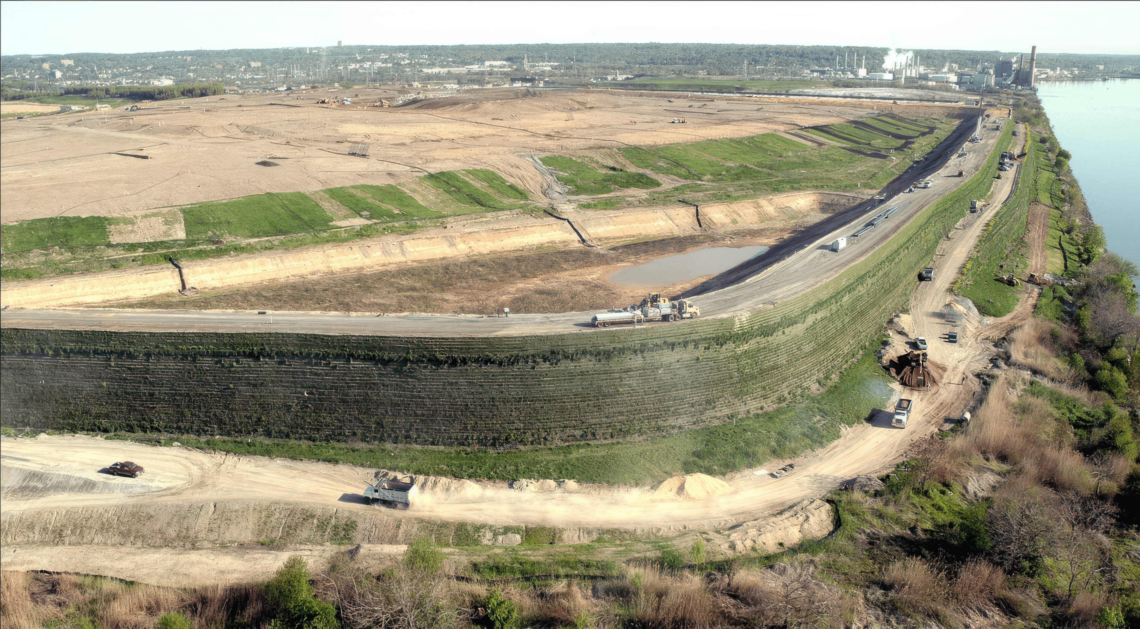 Geosynthetic reinforcement enables vertical landfill expansion on soft soils