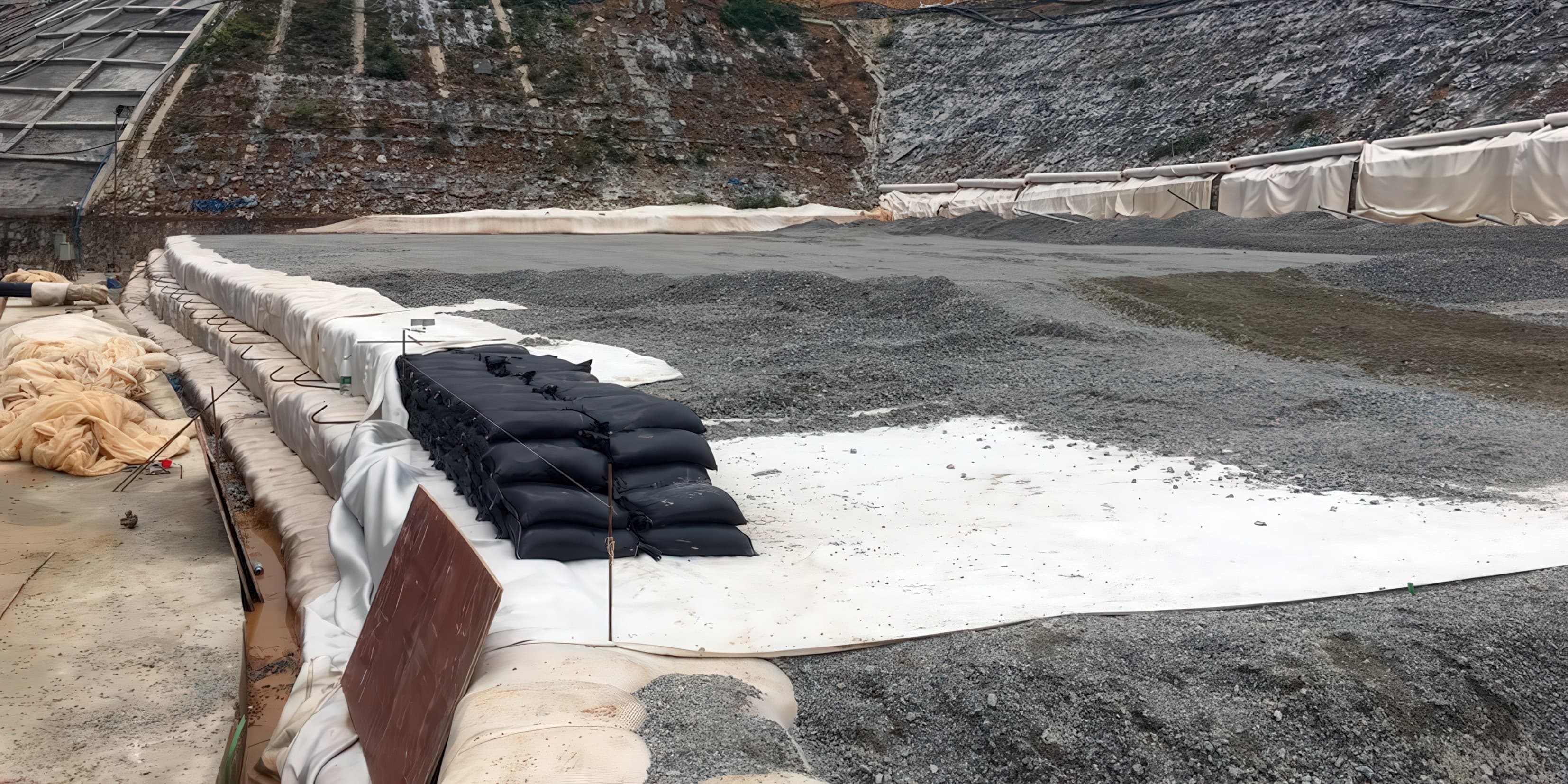 MIRAFI wrapped around soil bag facing units