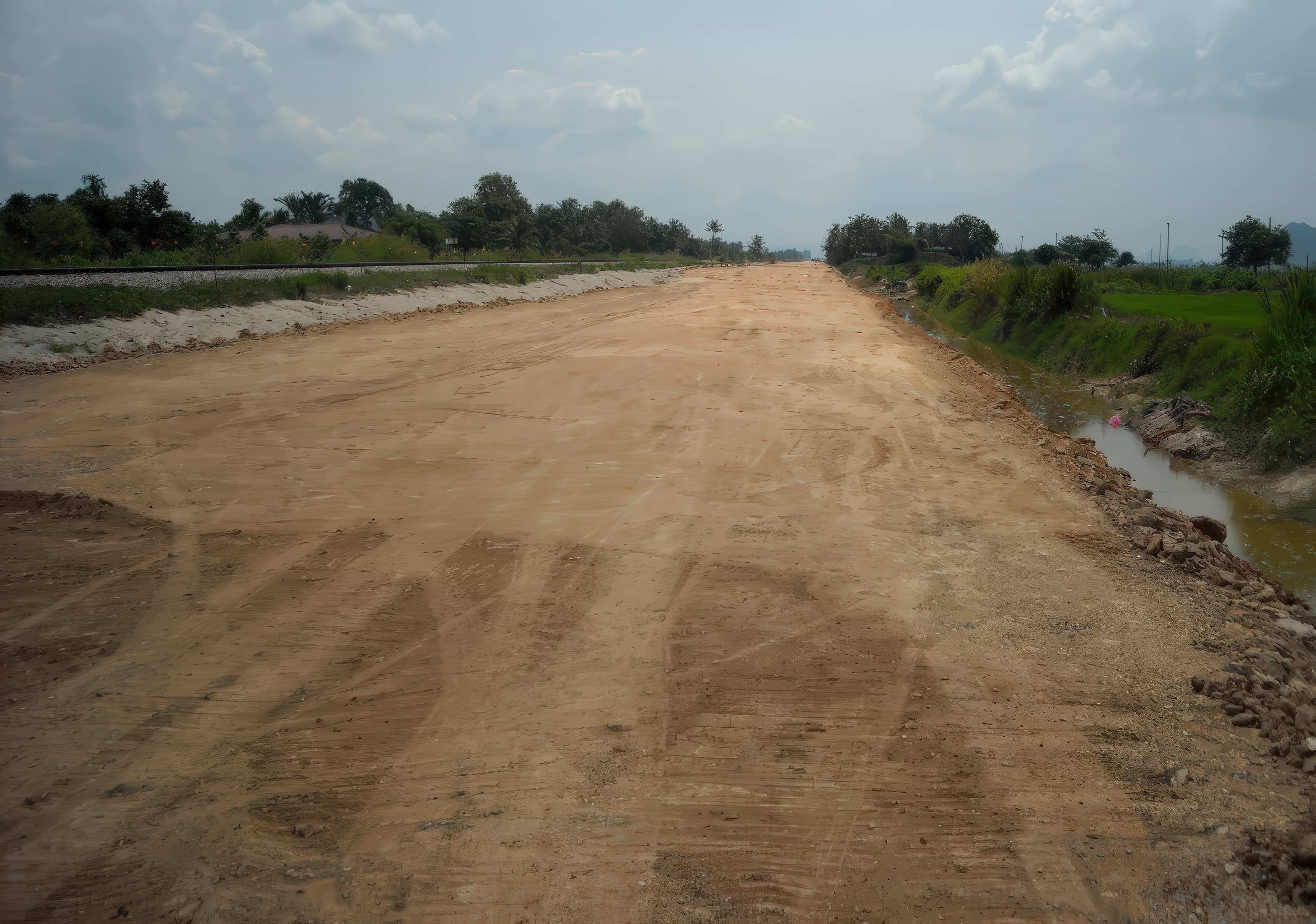 Railway embankment completed