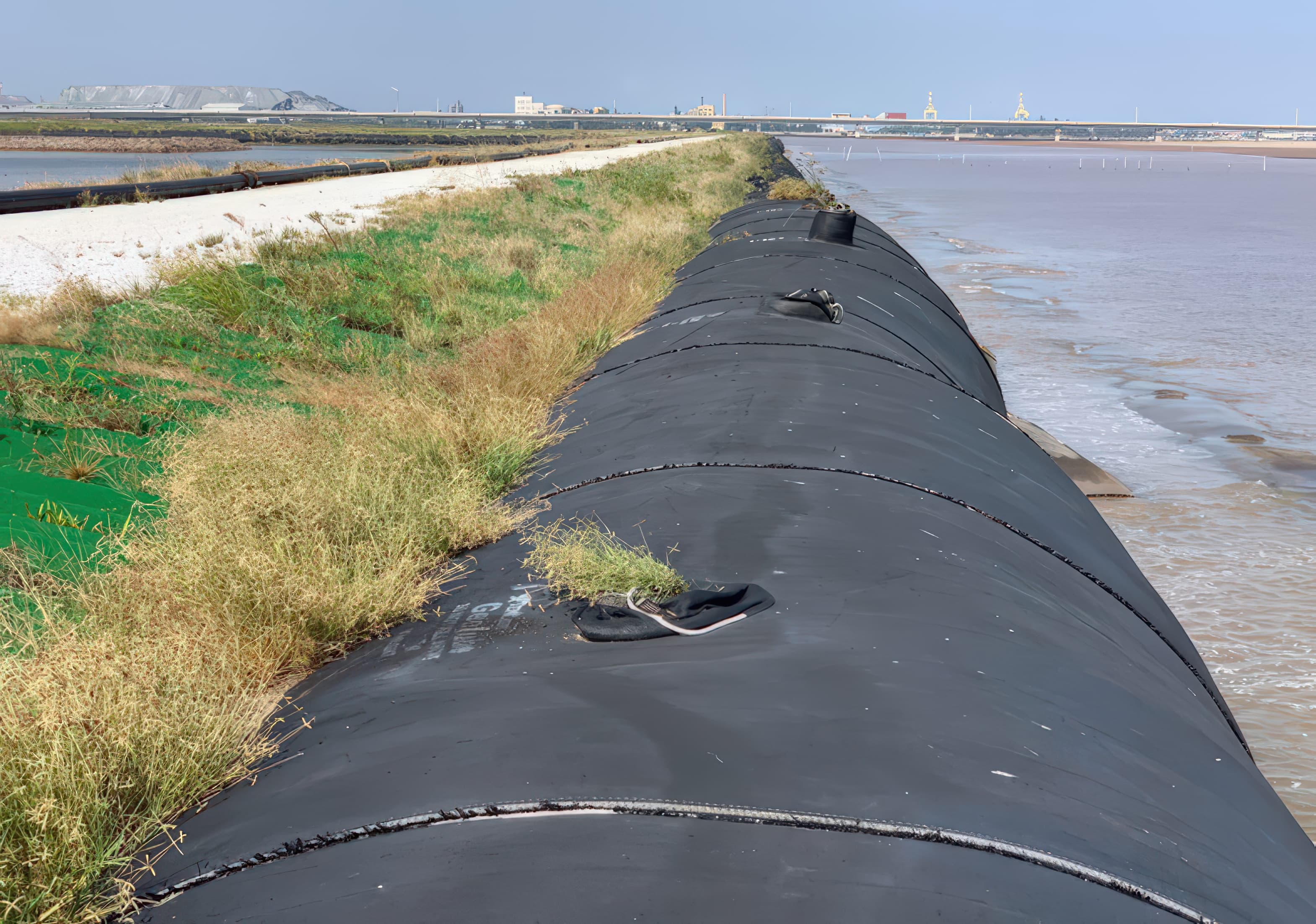 Reclamation dyke 4 years after construction