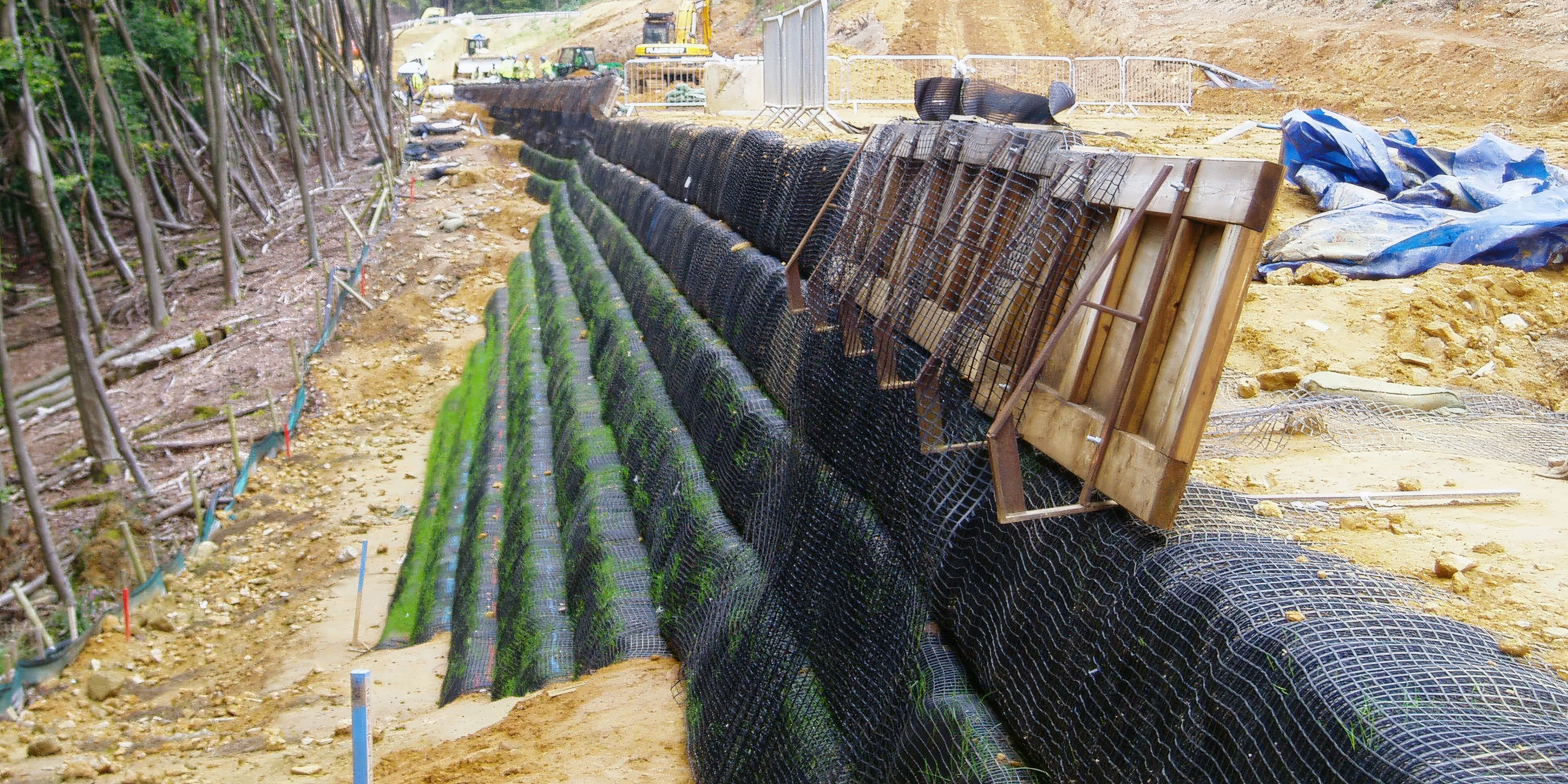 Highway earthworks widening, A3 Hindhead, Surrey, UK