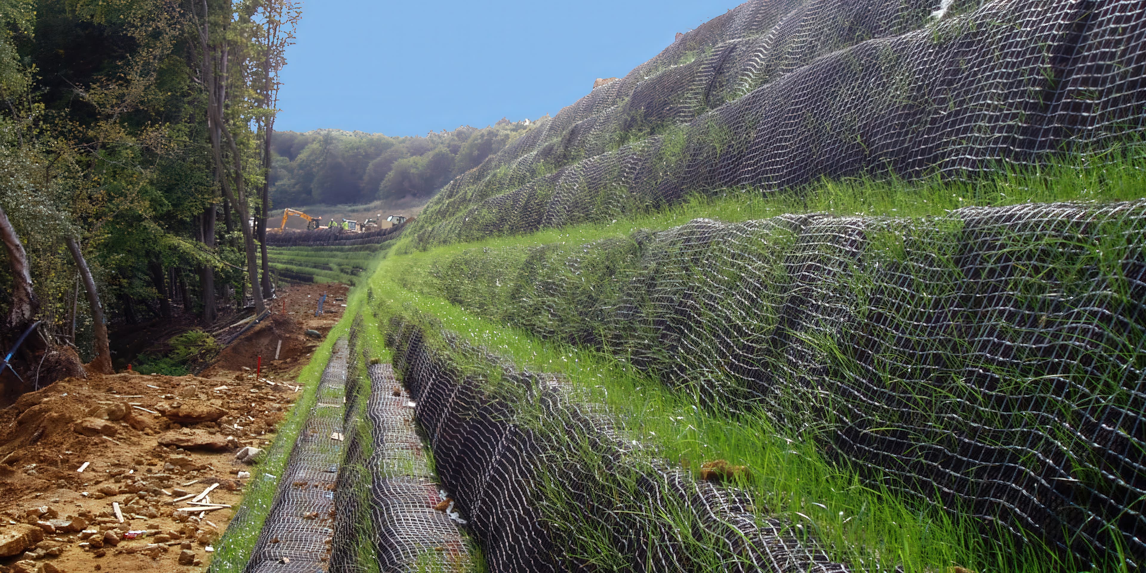 Highway earthworks widening