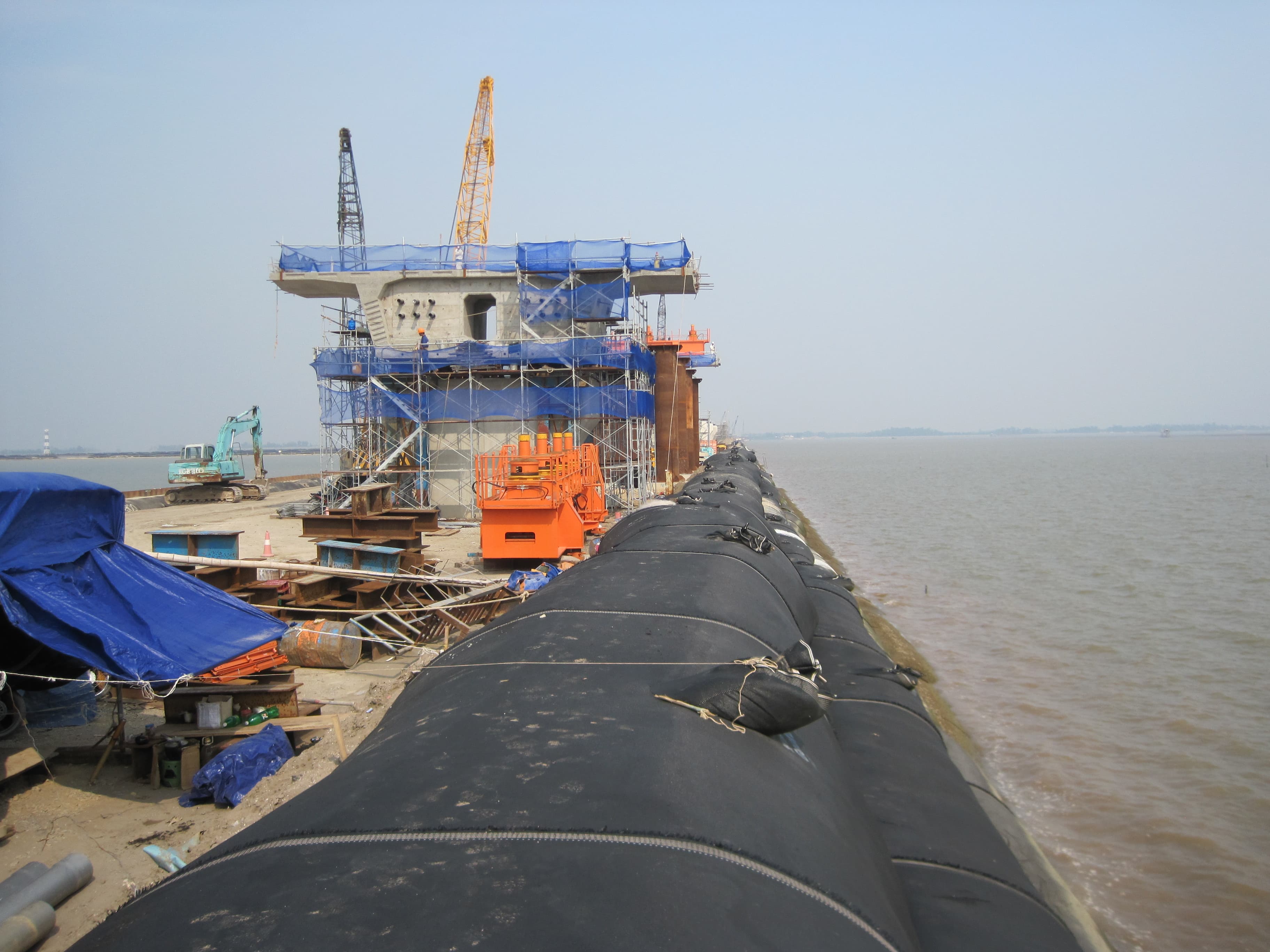 The longest sea-crossing bridge constructed with GEOTUBE