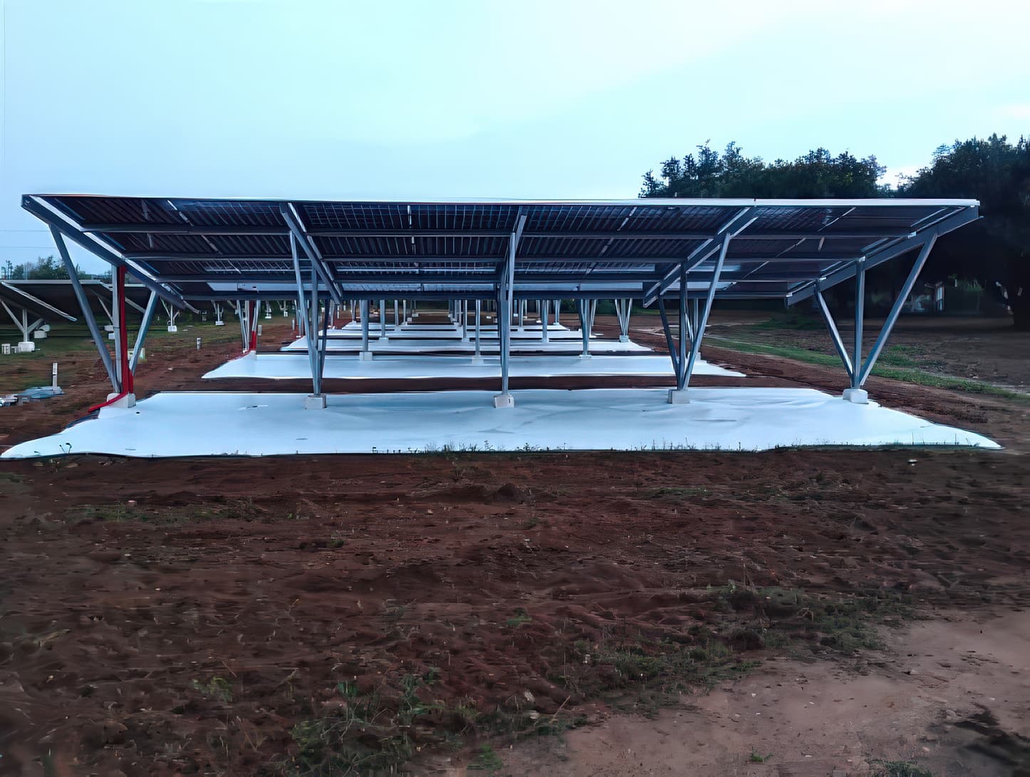 Reflective geosynthetic membrane boosts solar plant power generation