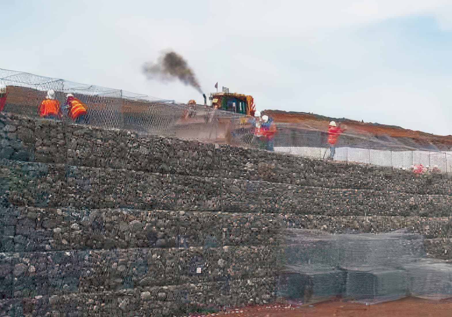 Construction of gabion facing-standard