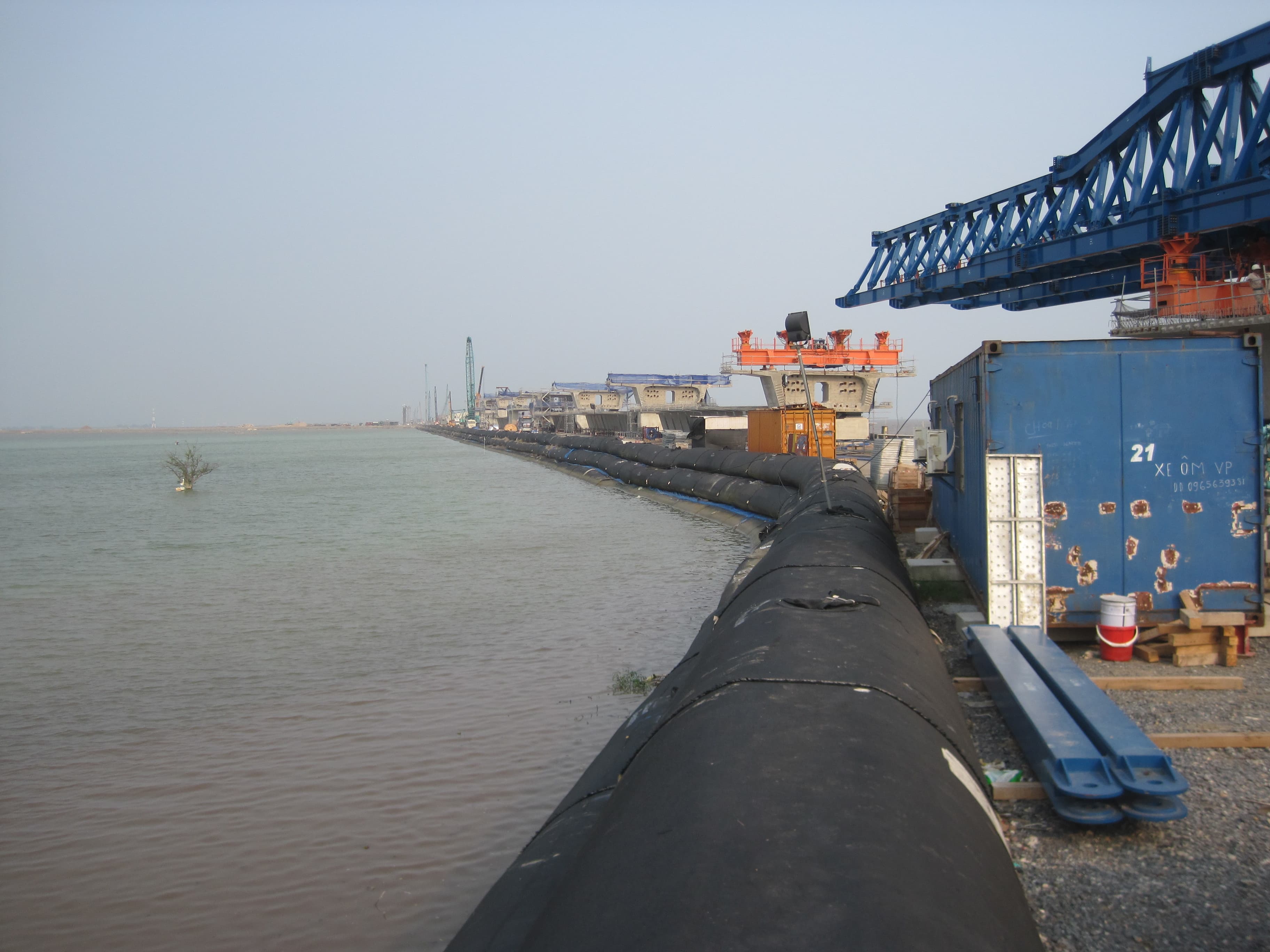 The longest sea-crossing bridge constructed with GEOTUBE