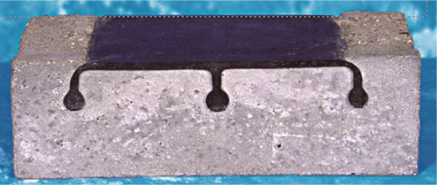 Figure 1: GSE Polylock sample embedded in concrete block