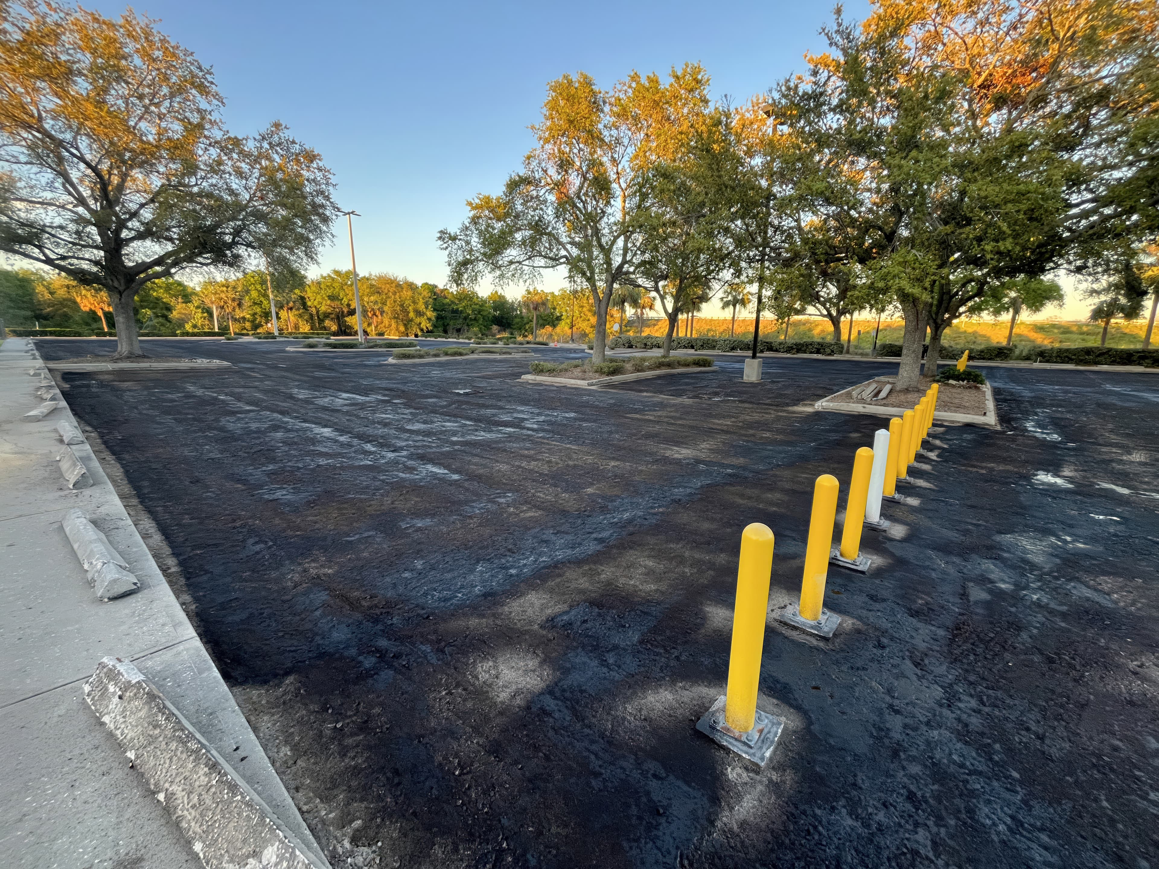 Image of milled parking lot with asphalt binder