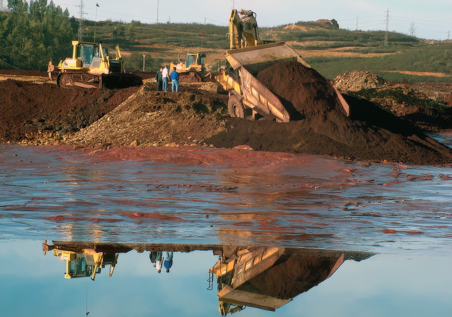 Very soft, saturated tailings at certain locations in the tailings pond