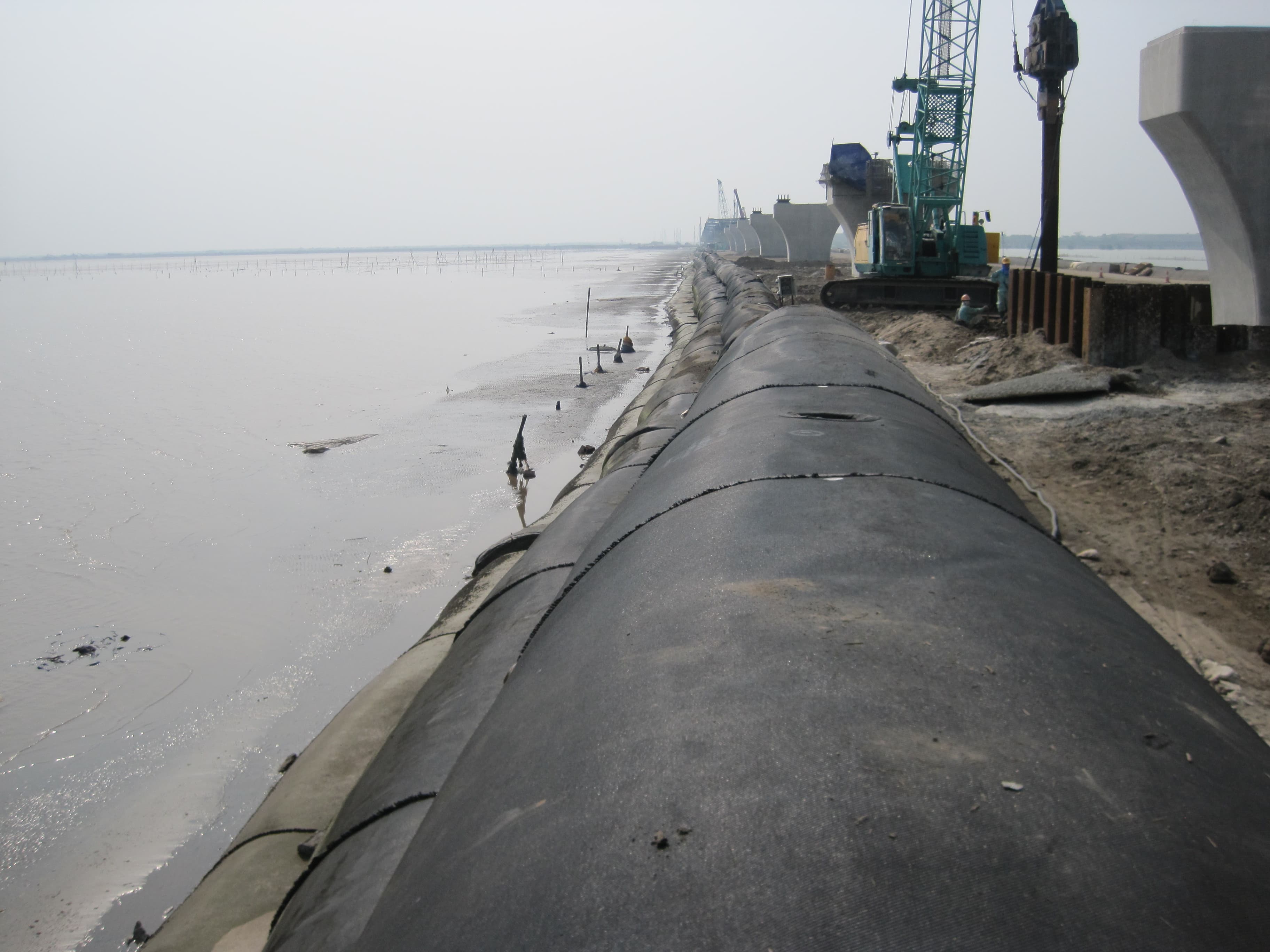 The longest sea-crossing bridge constructed with GEOTUBE