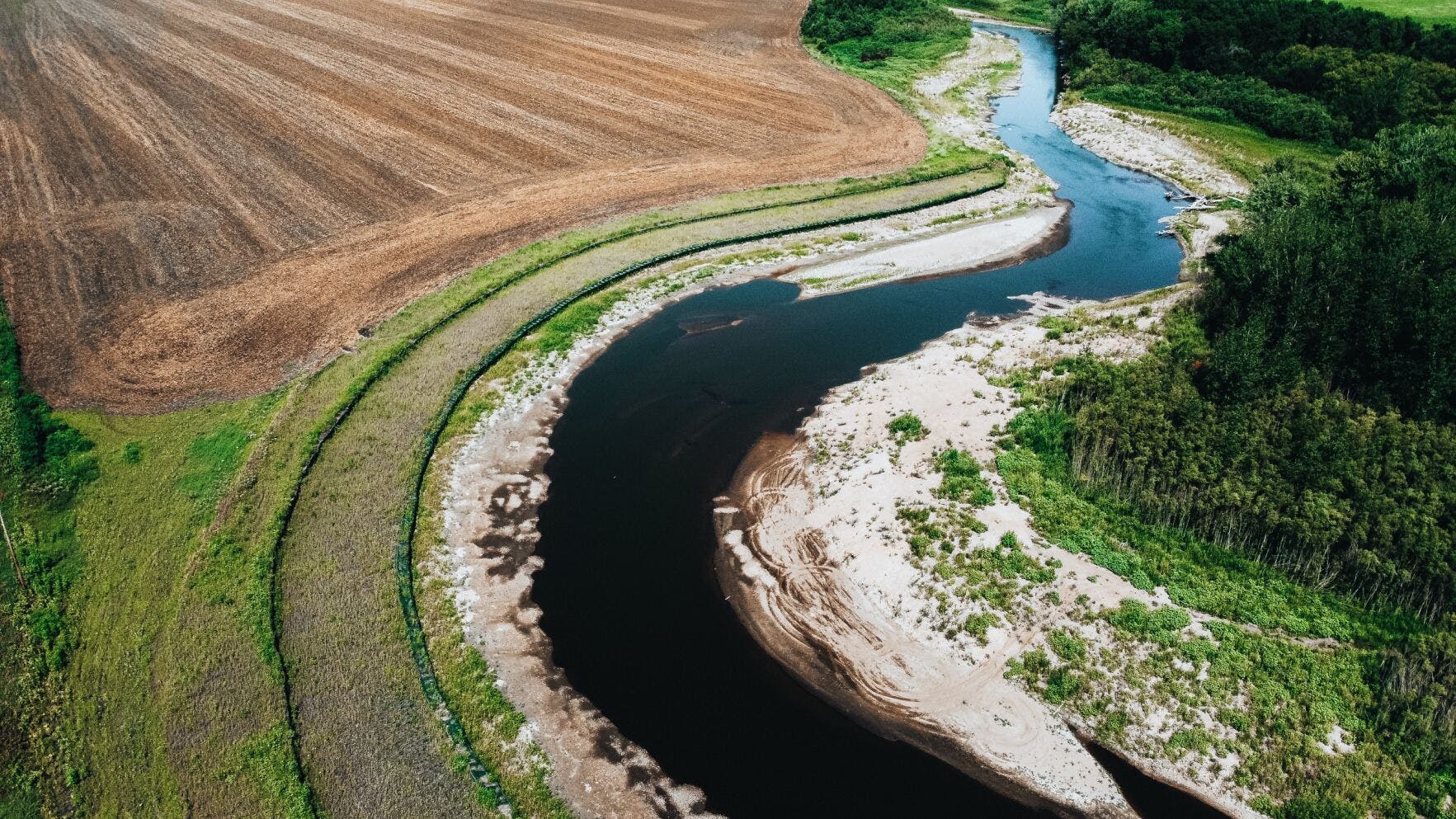 The west fork of the Des Moines River in Palo Alto County, had experienced years of erosion and flooding. From 2006 to 2019, the riverbank had receded up to 215 feet in the middle of the bend.