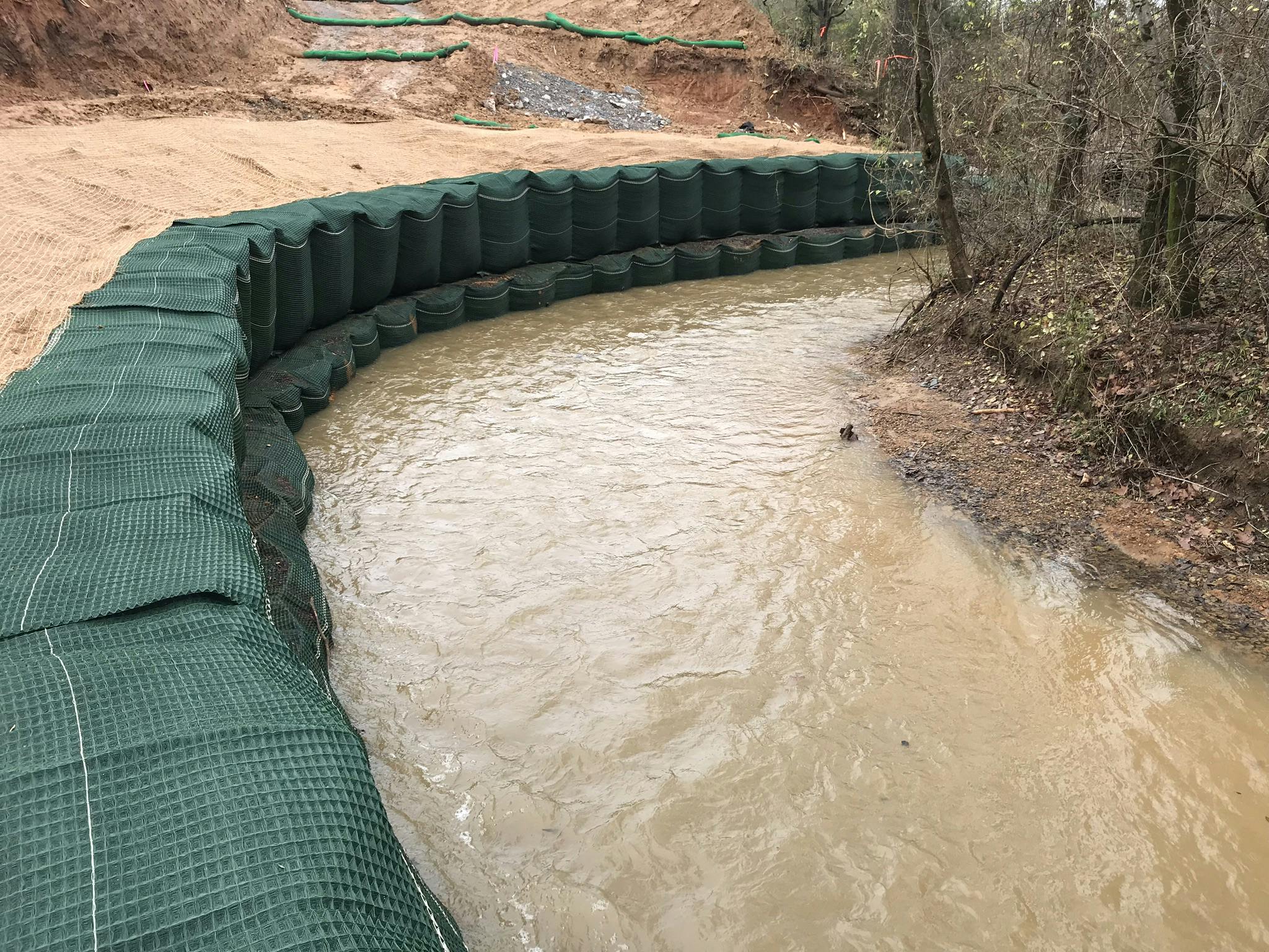 Mountain Creek Stream bank stabilization, Tennessee Erosion control PROPEX